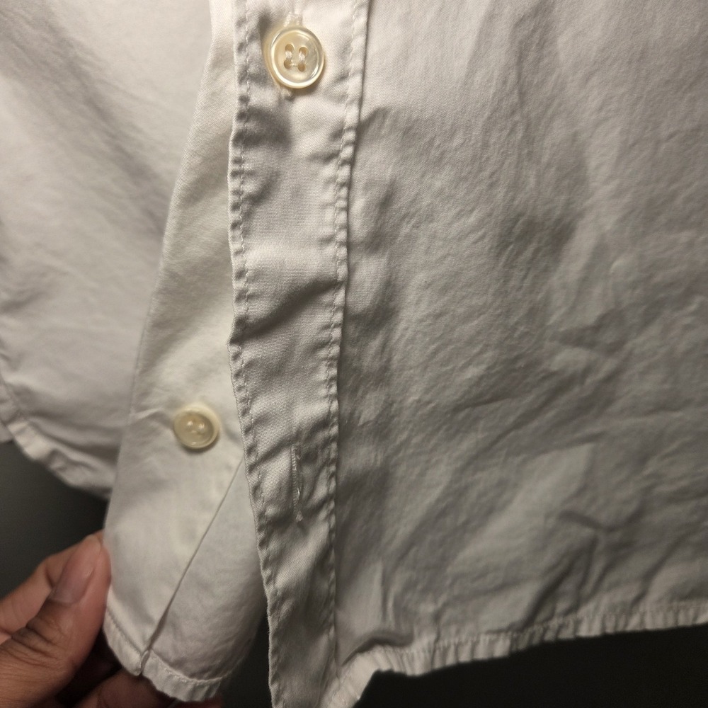 Saint Laurent Paris White Cotton Button Up Shirt Black Tie Neck Italy Designer - Picture 15 of 15